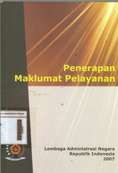 Cover Penerapan Maklumat Pelayanan / Lembaga Administrasi Negara