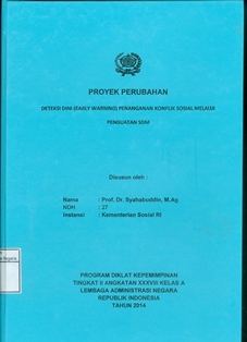 Cover Deteksi Dini (Early Warning) Penanganan Konflik Sosial Melalui Penguatan SDM